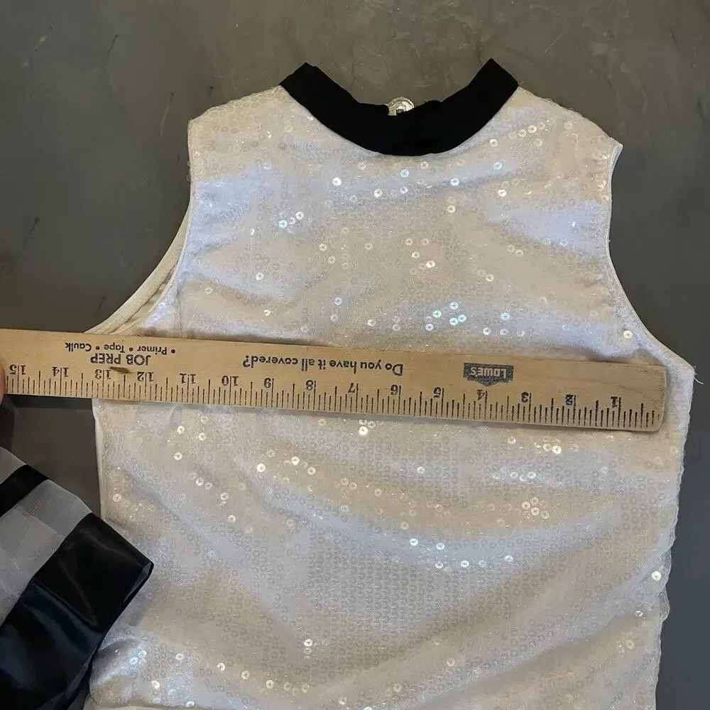 Revolution Dance 2 In 1 Black Pink and White Recital Dress Costume RC19777 XLC‎